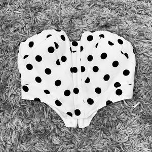 LF polka dot corset crop top